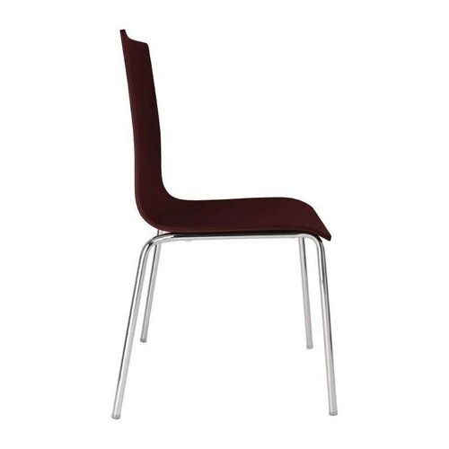 CHRselect Chaises Acier et Hêtre Marron Foncé | Empilable | Lot de 12