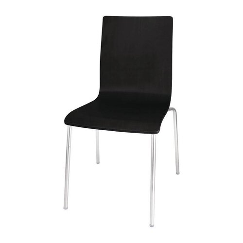CHRselect Chaises Acier et Hêtre Noires | Empilable | Lot de 12