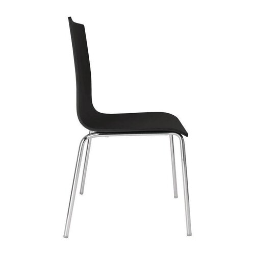 CHRselect Chaises Acier et Hêtre Noires | Empilable | Lot de 12