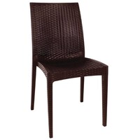 Chaises Bistro en Rotin PP Marron | Empilable | Lot de 12