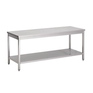 CHRselect Table Inox avec Étagère Basse | Gastro M | Disponibles en 8 Profondeurs