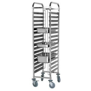 CHRselect Chariot Echelle INOX | 15x GN1/1 | sur Roues Pivotantes