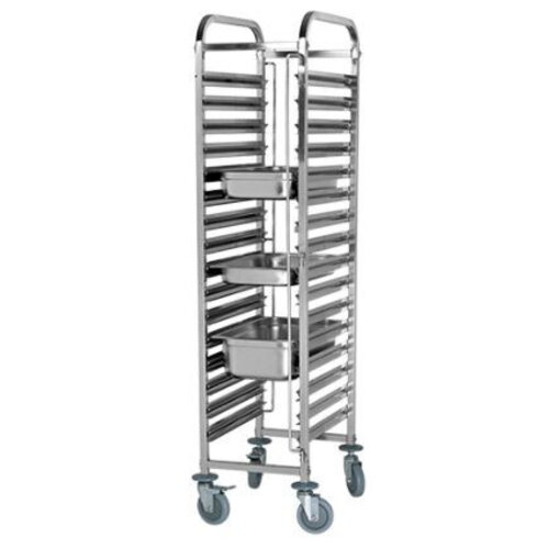 CHRselect Chariot Echelle INOX | 15x GN1/1 | sur Roues Pivotantes