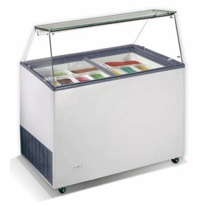 Combisteel Vitrine à Glace Java | 8x 5 Litres | 200W | 1184x727x1229(h)mm