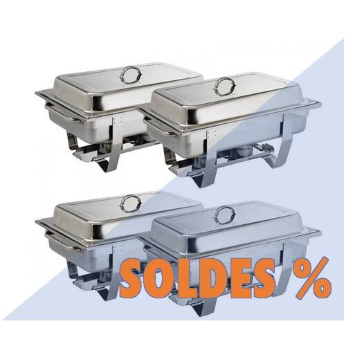CHRselect Lot De 4 Chafing Dish Milan | GN1/1 - 9 Ltr | PROMOTION XXL!