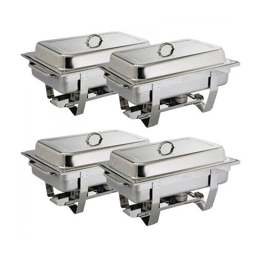 CHRselect Lot De 4 Chafing Dish Milan | GN1/1 - 9 Ltr | PROMOTION XXL!