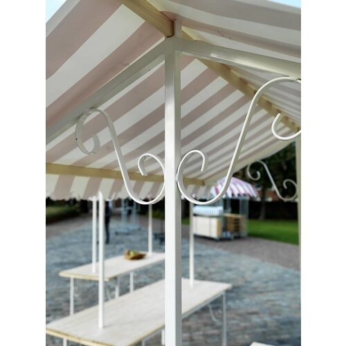 VEBA Étal de Marché COMPLET | Toit Bleu/Blanc | 205x80x220(h)cm