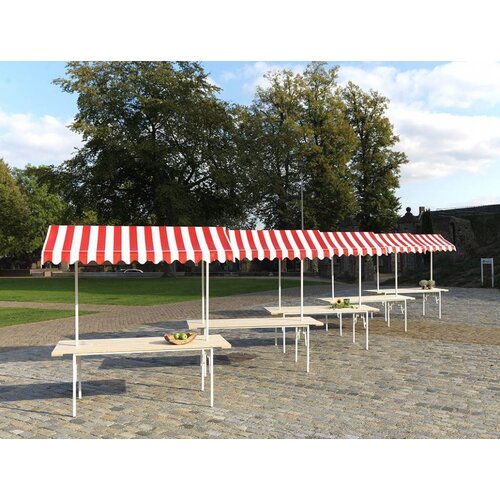 VEBA Étal de Marché COMPLET | Toit Bleu/Blanc | 205x80x220(h)cm