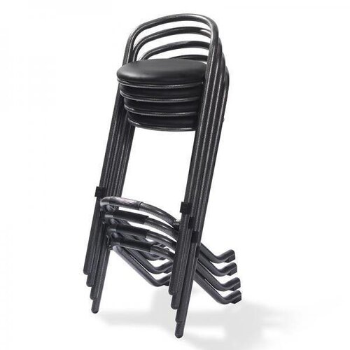 VEBA Tabouret de Bar Noir | Empilable | 49x46x98(h)mm | Par 10 Pièces