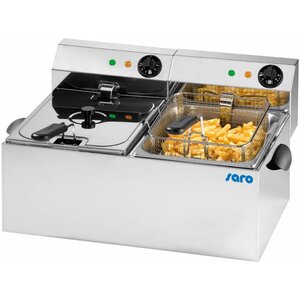 Saro Friteuse Electrique | 2x 8 Litres | Element Amovible | 525x410x340(h)mm