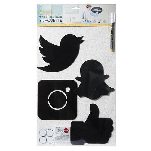 Securit Silhouette Ardoise | Medias Sociaux | 300x500mm