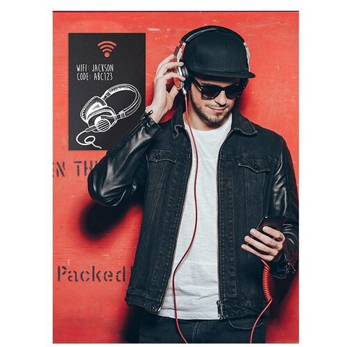 Securit Silhouette Ardoise | WIFI | Craie Inclus | 380x250mm