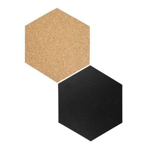 Securit Hexagones de Décoration | 4x Ardoise, 3x Liège | Incl. Craie et Velcro |155x180mm Securit Hexagones de Décoration | 4x Ardoise, 3x Liège | Incl. Craie et Velcro |155x180mm