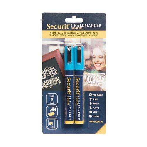 Securit Set de 2 Craies Medium | Bleu | 2-6mm Securit Set de 2 Craies Medium | Bleu | 2-6mm