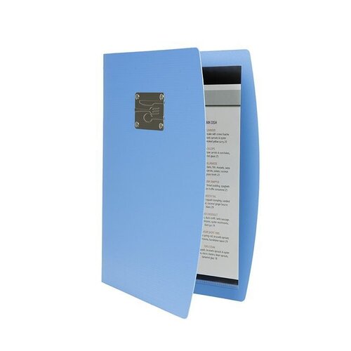 Securit Protege Menu RIO | Bleu Style Couverts | 4x A4 Pages Seuls