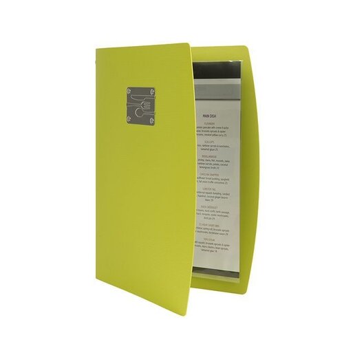 Securit Protege Menu RIO | Vert Style Couverts | 4x A4 Pages Seuls