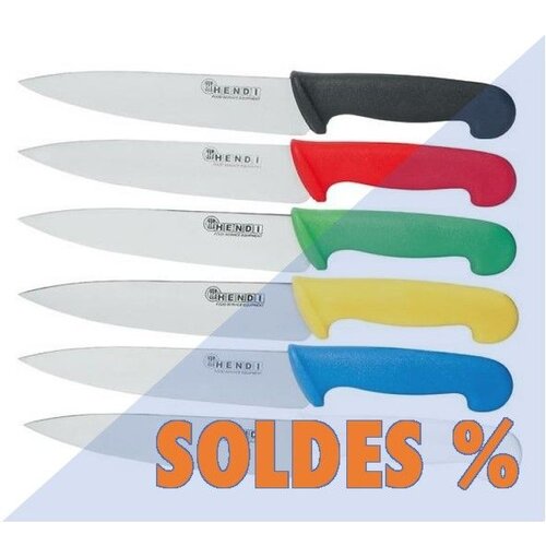 Hendi Set de 6 Couteaux HACCP | 180mm | Bleu, Blanc, Rouge, Jaune, Vert, Noir | PROMOTION XXL!