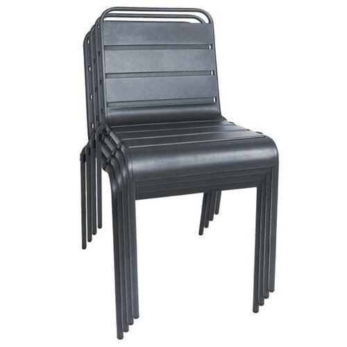 CHRselect Chaises à Lattes en Acier | Empilable | Lot de 12