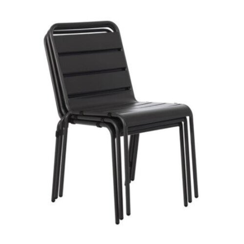 CHRselect Chaises à Lattes en Acier | Empilable | Lot de 12