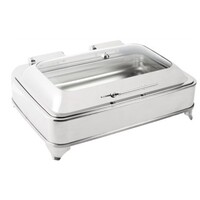 Chafing Dish Electrique | Couvercle en Verre | 8 Litres | 400x700x520(h)mm