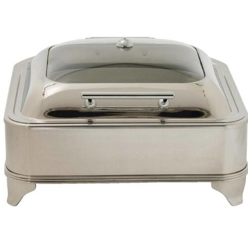 CHRselect Chafing Dish Electrique | Couvercle en Verre | 6 Litres | 410x410x240(h)mm