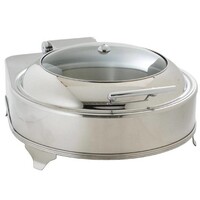 Chafing Dish Electrique | Couvercle en Verre | 6 Litres | Modèle Rond 240(h)mm