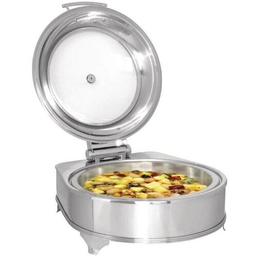 CHRselect Chafing Dish Electrique | Couvercle en Verre | 6 Litres | Modèle Rond 240(h)mm