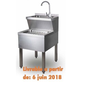Saro Lavabo INOX | 2 Bassins | Mélangeur et Siphon | 600x500x(H)850mm Saro Lavabo INOX | 2 Bassins | Mélangeur et Siphon | 600x500x(H)850mm