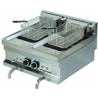 Friteuse Électrique | 2x8 Litres | 400V | Paniers Inclus | 600x600x265(h)mm