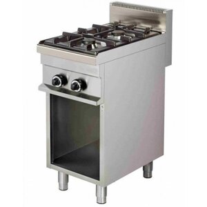 Combisteel Cuisinière 2 Feux | Soubassement Ouverte | 2x 6kW | 400x700x900(h)mm