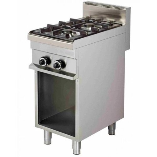 Combisteel Cuisinière 2 Feux | Soubassement Ouverte | 2x 6kW | 400x700x900(h)mm