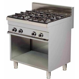 Combisteel Cuisinière 4 Feux | Soubassement Ouverte | 4x 6kW | 800x700x900(h)mm