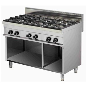 Combisteel Cuisinière 6 Feux | Soubassement Ouverte | 6x 6kW | 1200x700x900(h)mm
