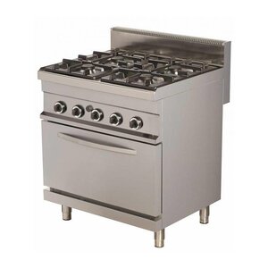 Combisteel Cuisinière 4 Feux | Four à Gaz | 4x 6kW | 800x700x900(H)mm