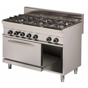 Combisteel Cuisinière 6 Feux | Four à Gaz | 6x6kW | 1200x700x900(H)mm