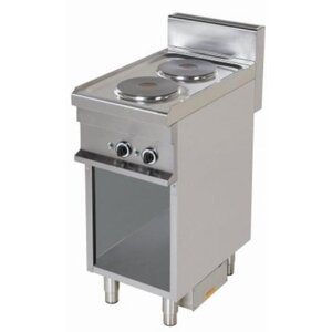 Combisteel Cuisinière Électrique | 2 Plaques | Support Ouverte | 2x 2,6kW | 400x700x900(h)mm