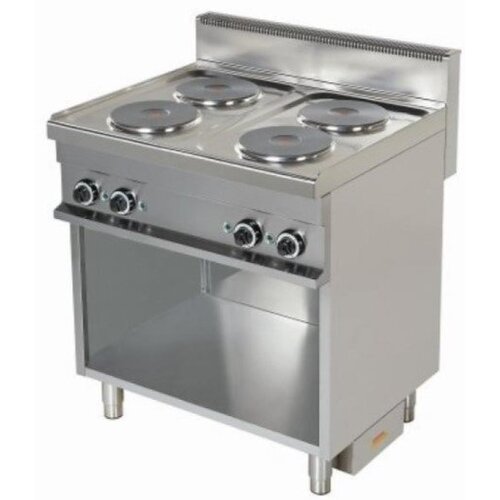 Combisteel Cuisinière Électrique | 4 Plaques | Support Ouverte | 4x 2,6kW | 800x700x900(h)mm