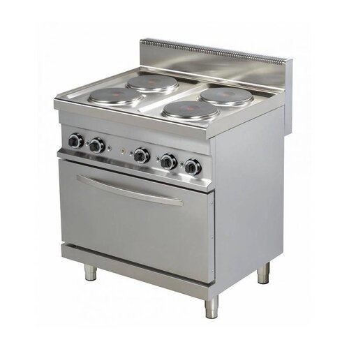 Combisteel Cuisinière Électrique avec Four | 4 Plaques | 4x 2,6kW | 800x700x900(h)mm