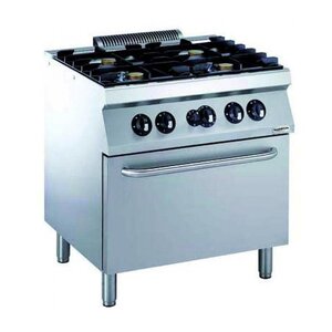 Combisteel Cuisinière 4 Feux sur Four Gaz| 4x 5,5kW | 800x700x900(h)mm