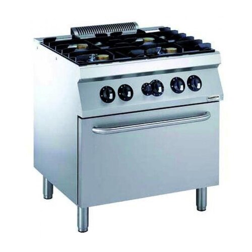 Combisteel Cuisinière 4 Feux sur Four Gaz| 4x 5,5kW | 800x700x900(h)mm