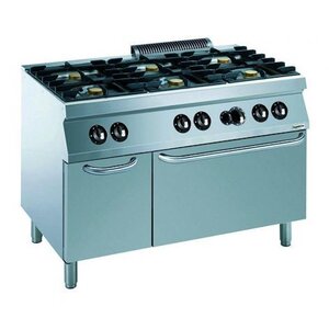 Combisteel Cuisinière 6 Feux sur Four Gaz | 6x5,5kW | 1200x700x900(h)mm