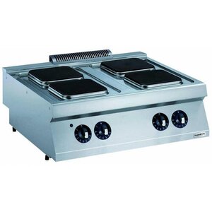 Combisteel Cuisinière Électrique à Poser | 4 Plaques Carrés | 4x 2,6kW | 400V | 800x700x250(h)mm