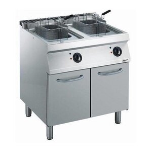 Combisteel Friteuse Électrique | 2x14 Litres | 400V/17,4kW | avec Soubassement | 800x700x850(h)mm