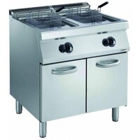 Friteuse Gaz | 2x15 Litres | 400V/28kW | avec Soubassement | 800x700x850(h)mm