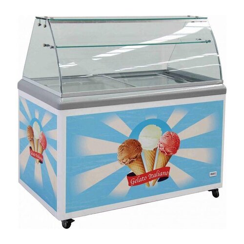 Combisteel Vitrine à Glace | 9x5 Litres | Sans Bacs | 1314x694x1315(h)mm