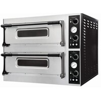 Four à Pizza Électrique Double | 2x 4 Pizza Ø320mm | 400V | 975x924x745(h)mm