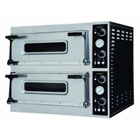 Four à Pizza Électrique Double | 2x 4 Pizza Ø400mm | 400V | 1100x1074x745(h)mm