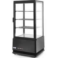 Vitrine Réfrigérée Sur Table Noir | 78 LITRES | Sans Condensation | 3 étagères | 452x406x(H)966mm