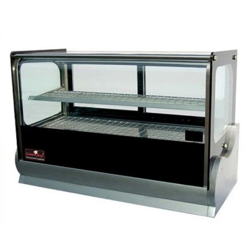 CaterChef Vitrine Chauffante Noire | 2 Verres Coulissantes | Éclairage | 900x540x790(h)mm