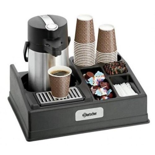 Bartscher Présentoir à Café avec Égouttoir | 5 Compartiments | pour Pichet max. Ø190mm